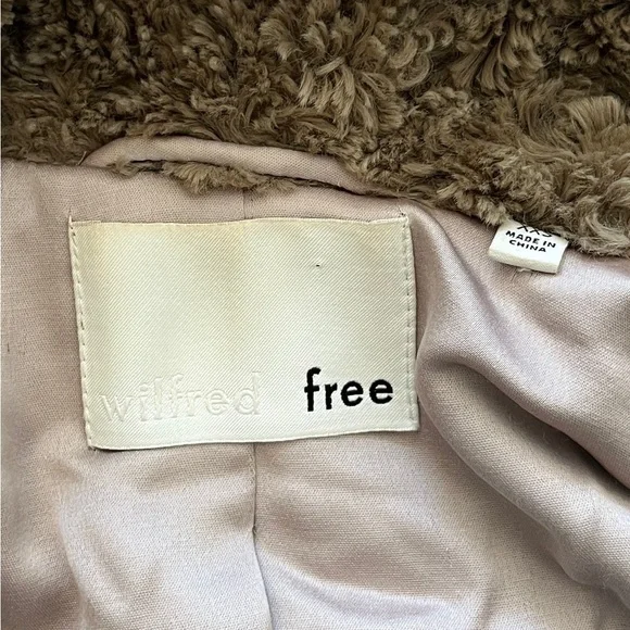 Aritzia Wilfred Free Grete jacket Size XXS Cozy Brown Teddy Coat Casual Fall - Picture 10 of 14